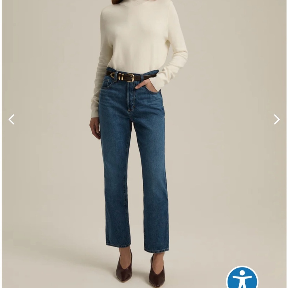 Favorite Daughter Blue Straight Leg Jeans